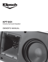 Klipsch KPT-801 - Owners Manual 